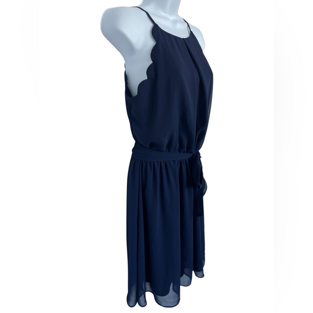 🆕 💙 NWOT BCX Navy Blue Fit & Flare Sleeveless Halter Dress | Women’s XL - Picture 6 of 10
